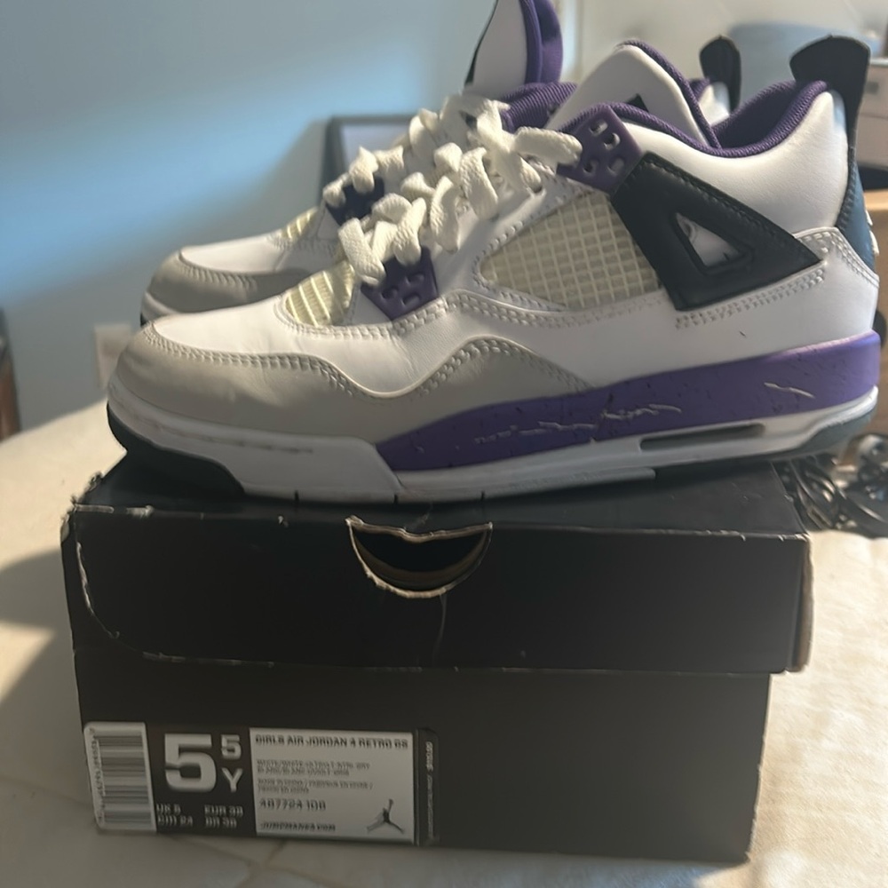 Size 5.5 kids Air Jordan Retro 4s